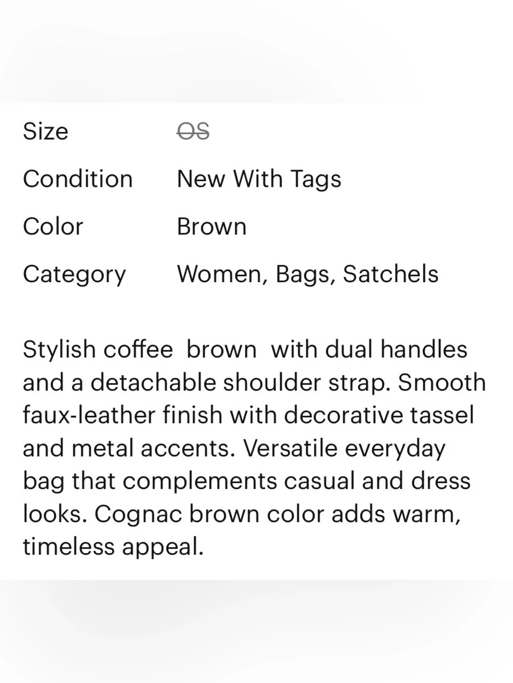 Satchel Classic Women’s Handbag in Coffee Brown
